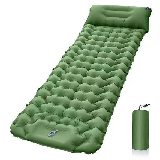 Outdoor Inflatable Sleeping Pad with Pillows - Ultralight Camping Mat-1