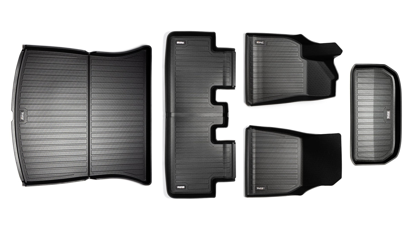 2befair Premium Gummimatten Gesamtset für das Tesla Model Y