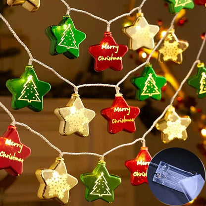 Twinkling Christmas LED Lights String - Festive Star - 2M/10LED-3